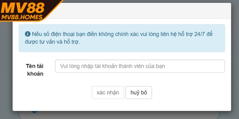 Thông tin đăng nhập không chính xác sẽ khiến hệ thống từ chối
