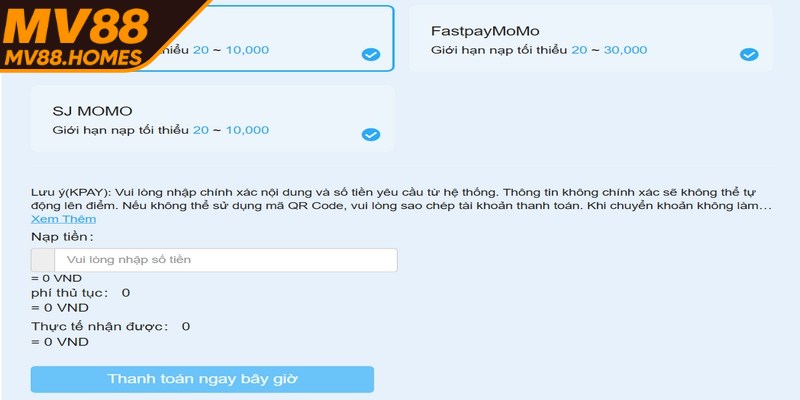 Sử dụng ví điện tử Momo để nạp tiền vào tài khoản siêu tiện lợi